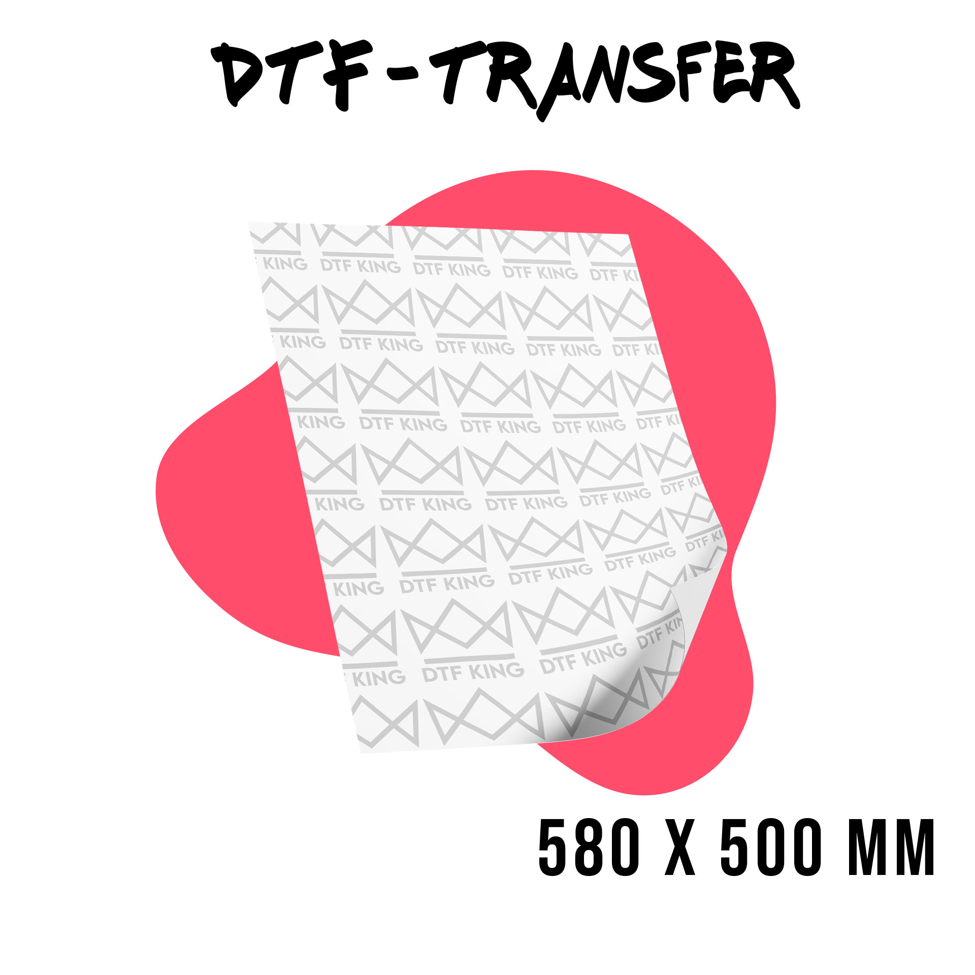DTF-Transfer Halbbogen 580 x 500 mm für Serienaufträge