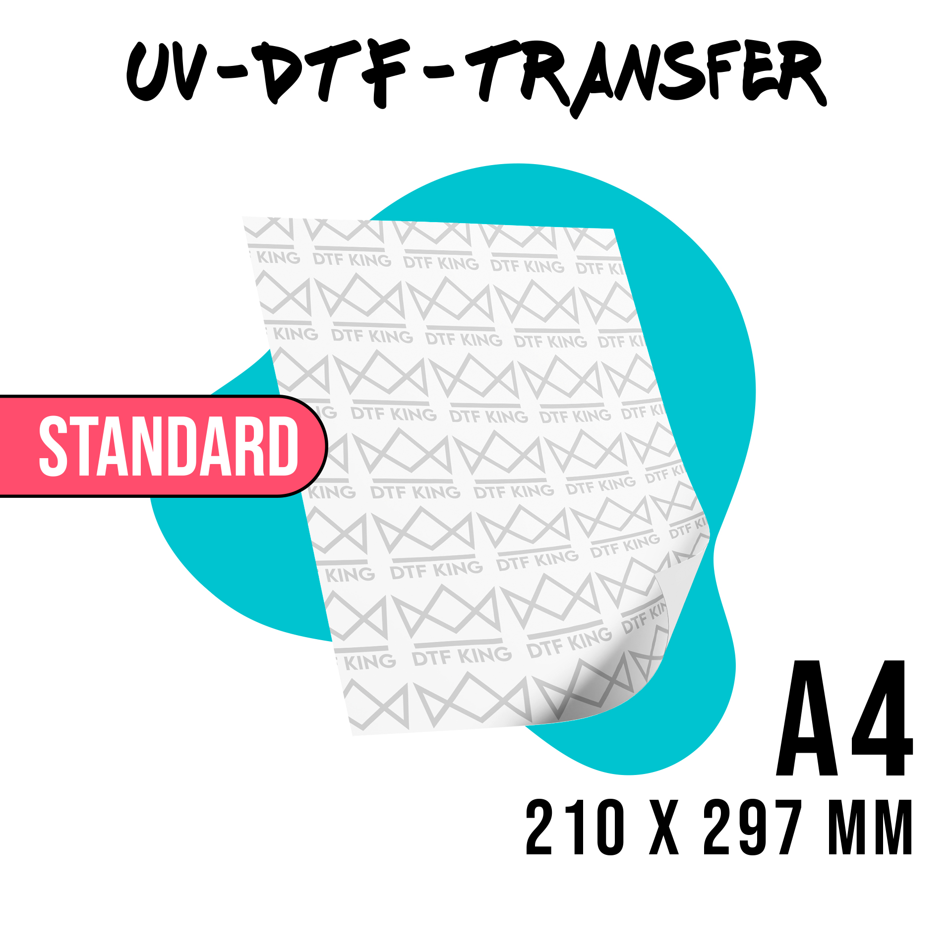 UV-DTF Rub-On-Sticker DIN A4 in der Ausführung Standard