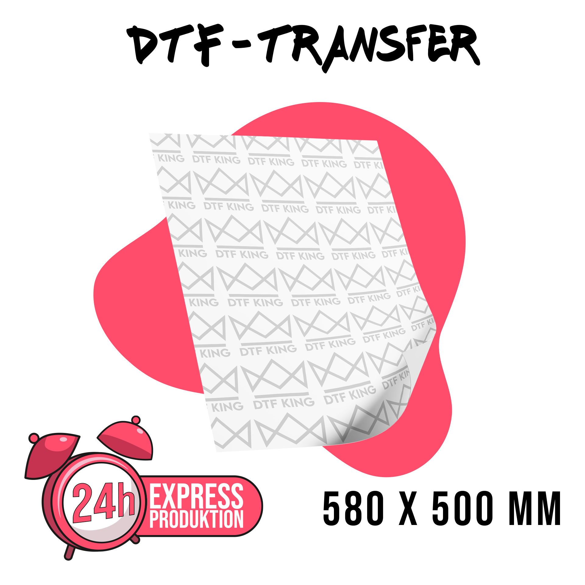 DTF-Halbbogen 580 x 500 mm in Expressfertigung