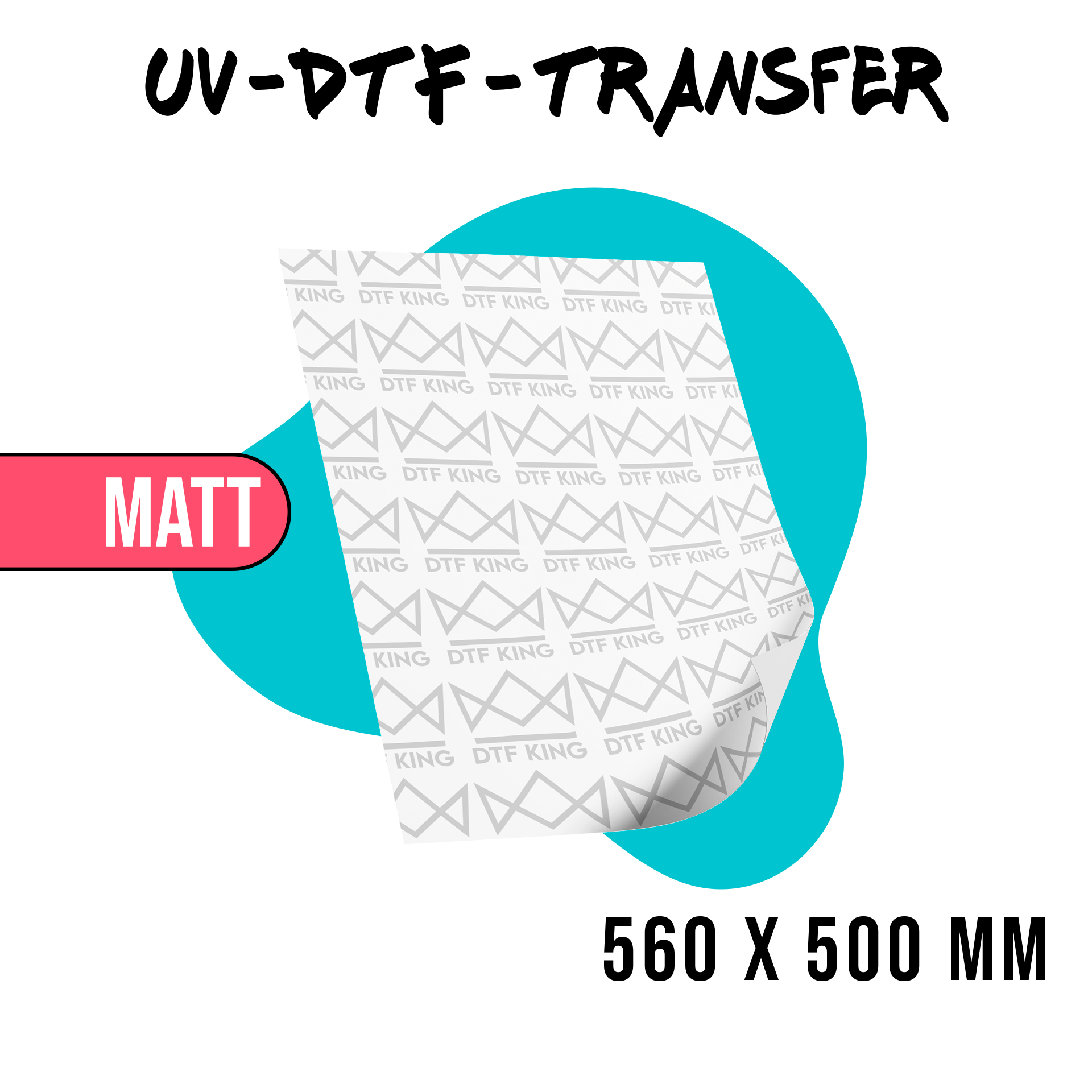 UV-DTF-Stickerbogen 560 x 500 mm in matter Ausführung