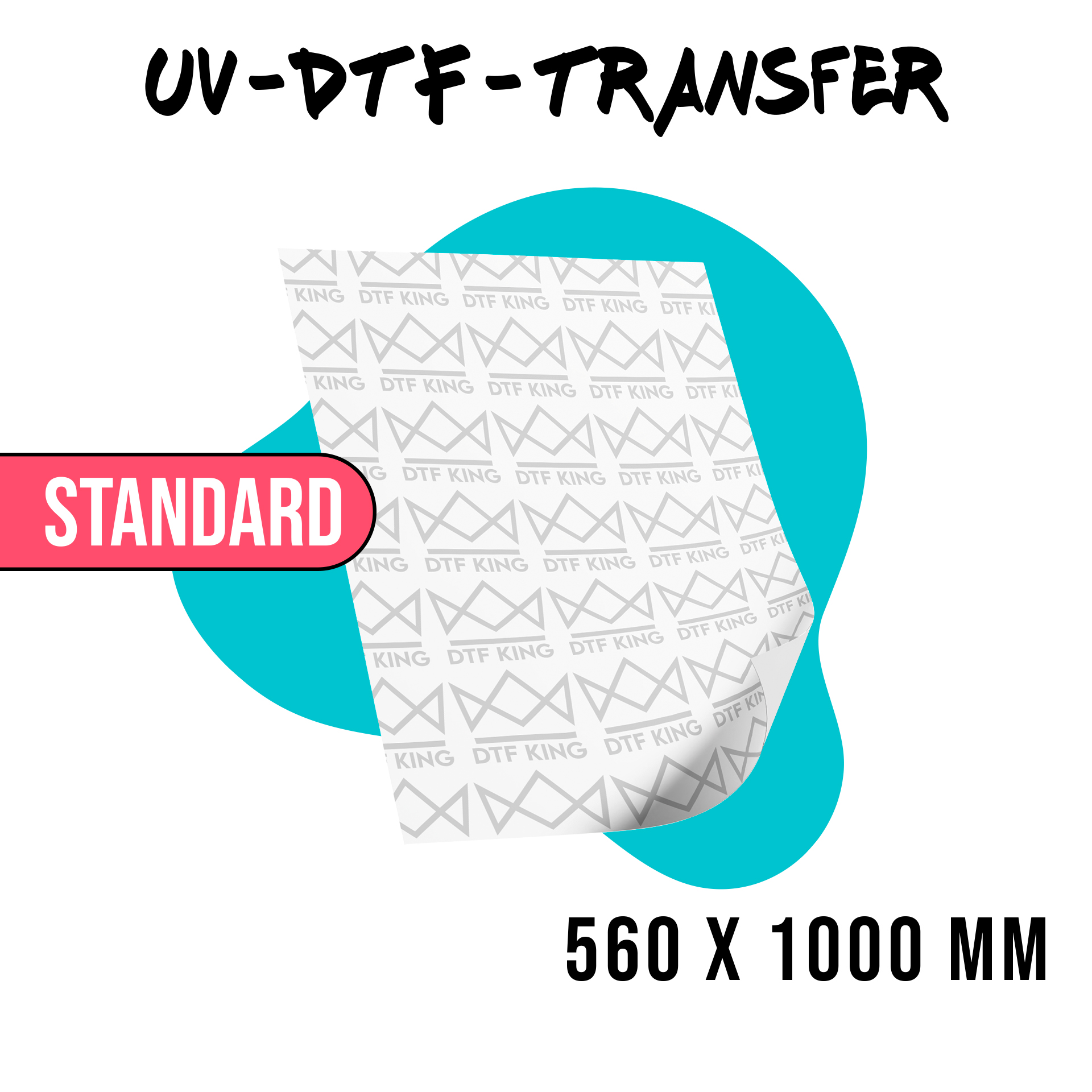 UV-DTF-Meterware 560 x 1000 mm in der Ausführung Standard