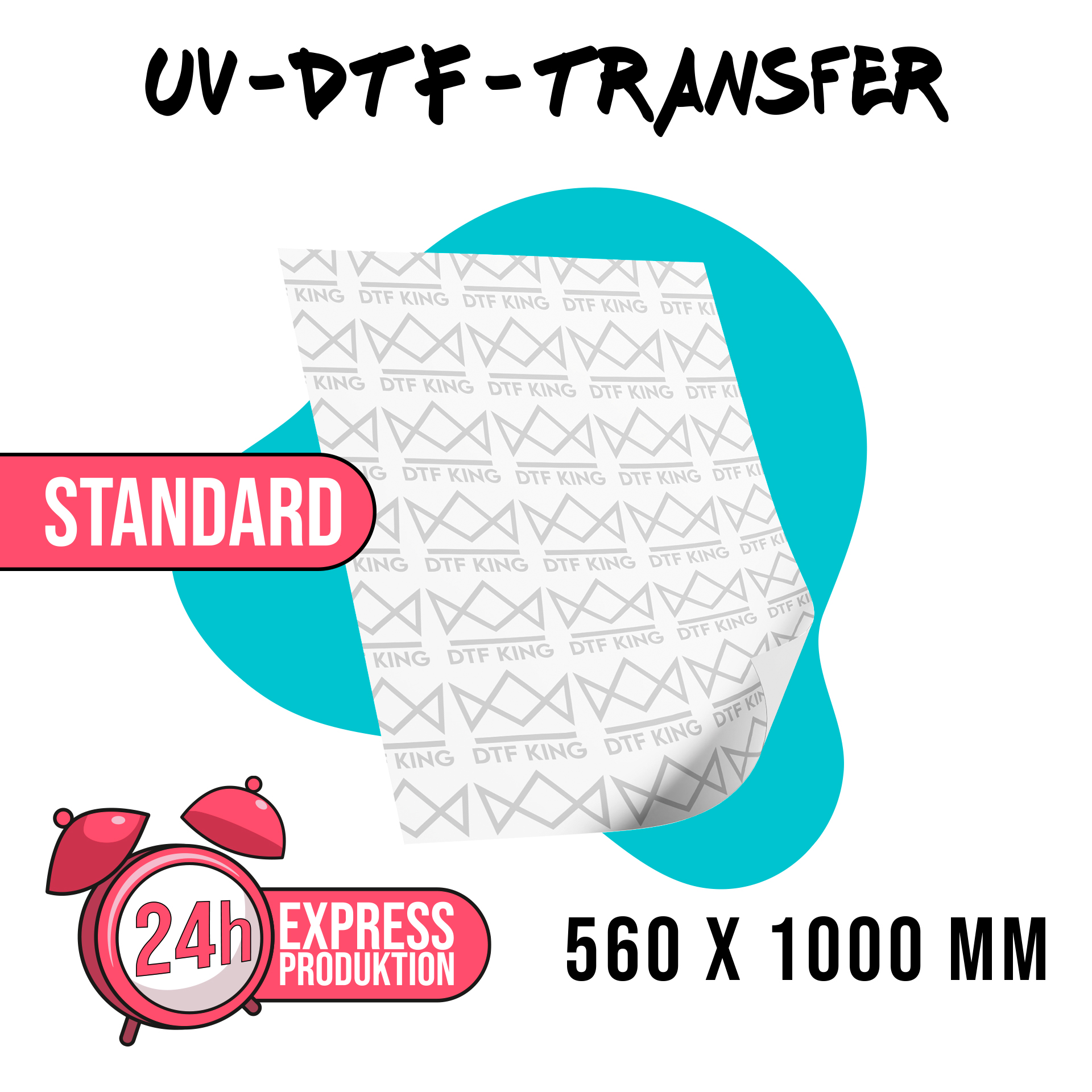 UV-DTF-Meterware 560 x 1000 mm in Expressfertigung