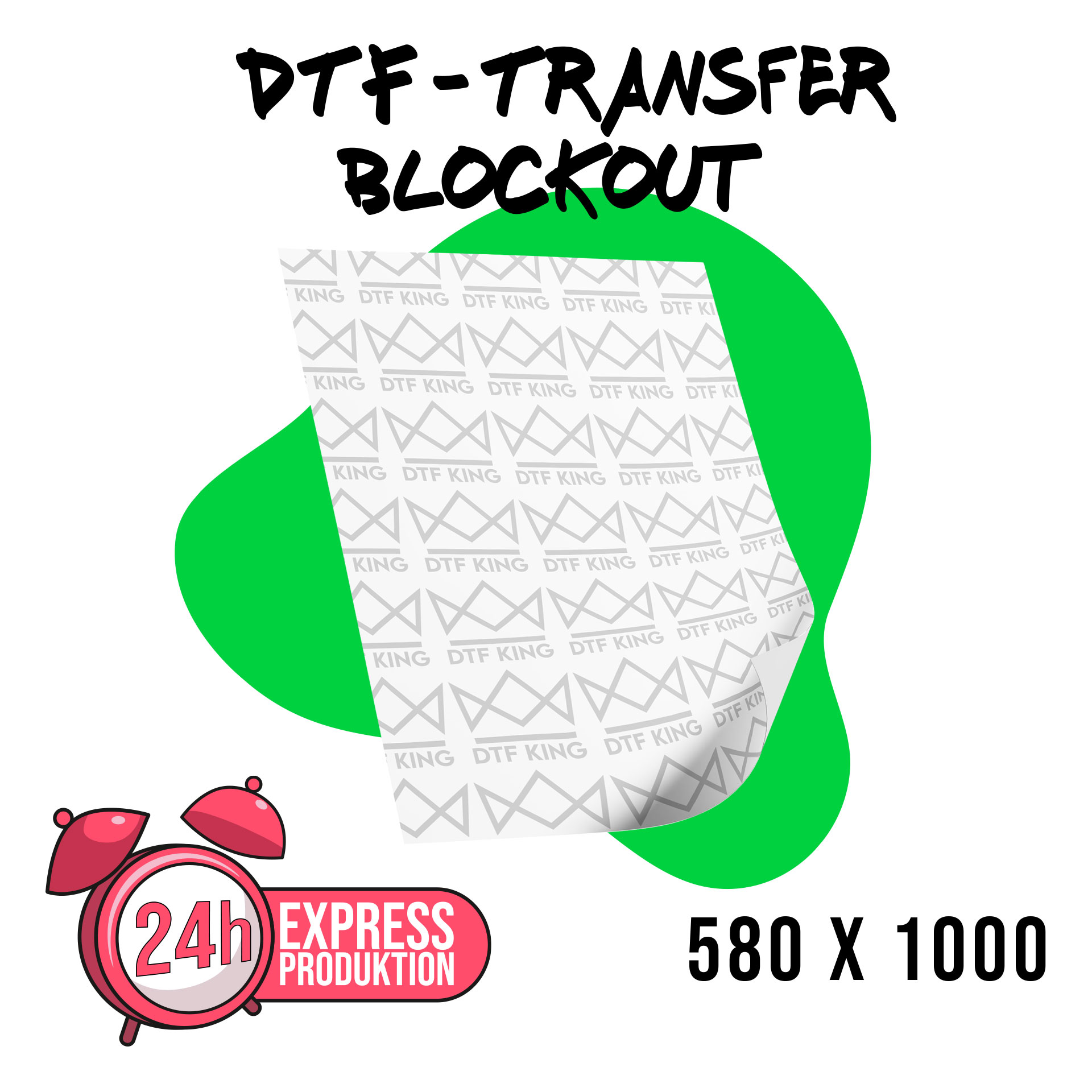 Blockout DTF-Meterware 580 x 1000 mm in Expressfertigung