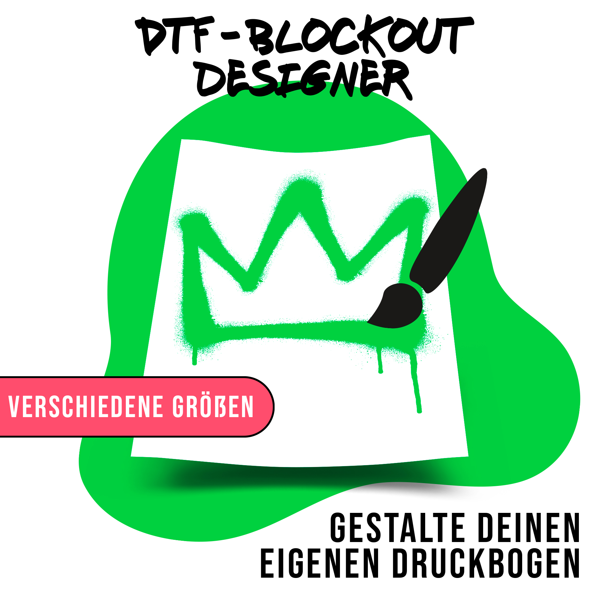 Blockout-Gangsheet 560 x 1000 mm für Polyestertextilien