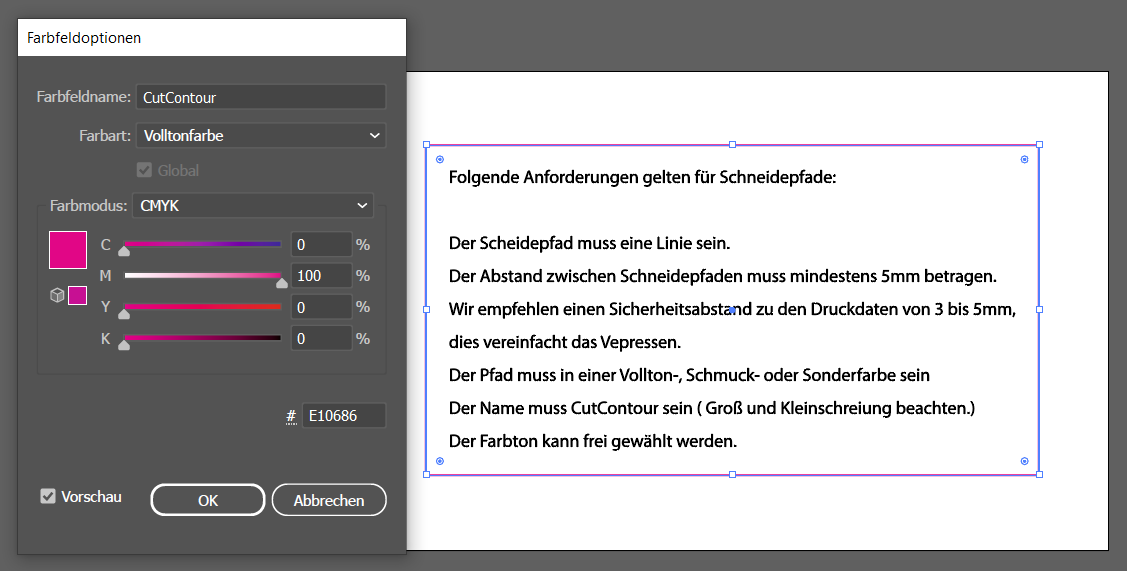 CutContour-Pfad für den maschinellen Konturschnitt anlegen