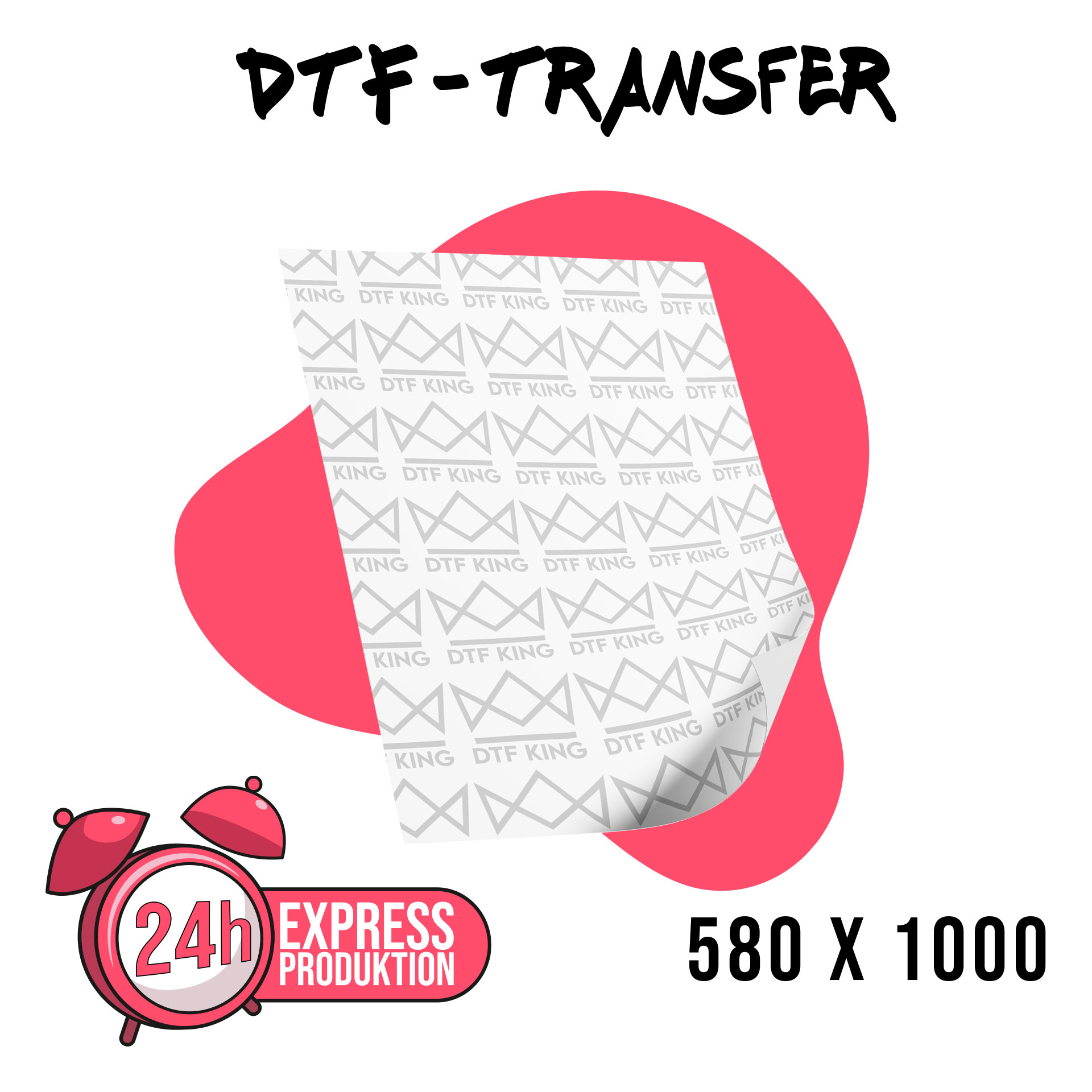 DTF-Meterware 580 x 1000 mm in Expressfertigung