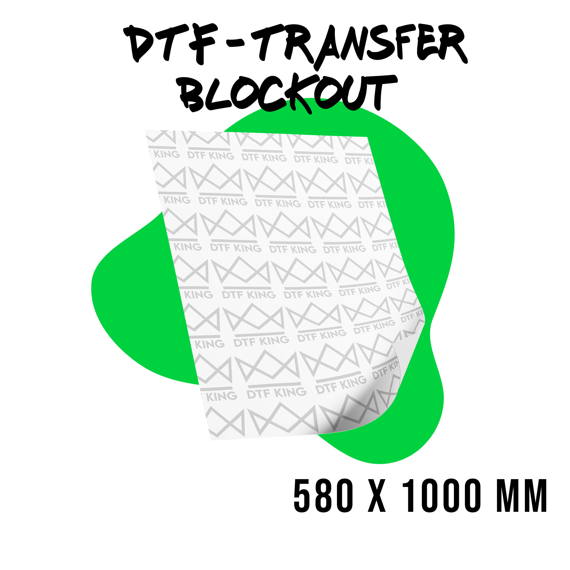 Blockout DTF-Meterware 580 x 1000 mm für Polyestertextilien