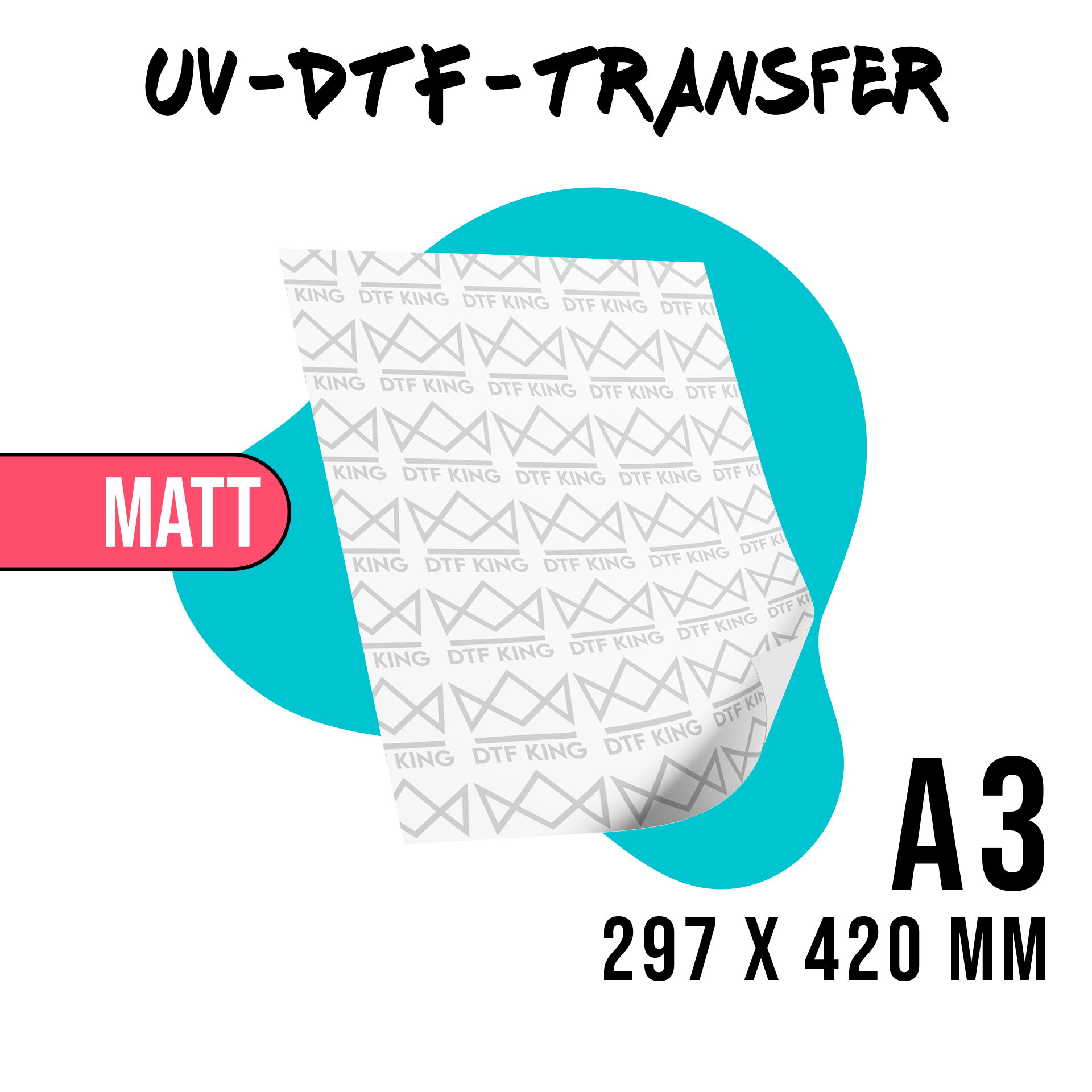 UV-DTF-Sticker DIN A3 in matter Ausführung ohne Schutzlack