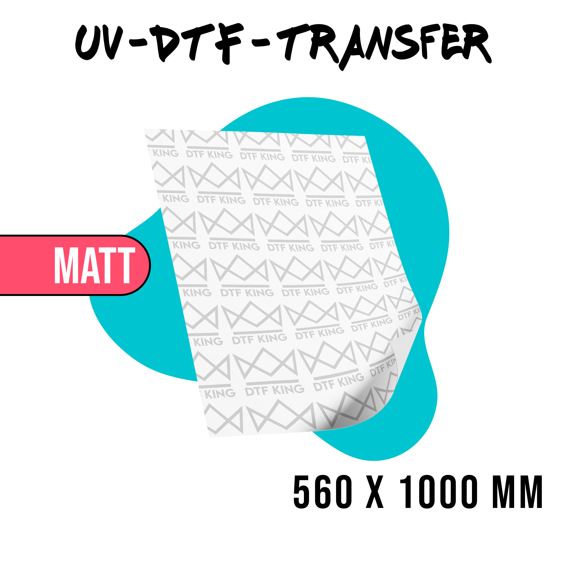 UV-DTF-Meterware 560 x 1000 mm in matter Ausführung